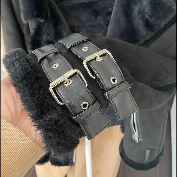 Tiger Mist Faux Suede Shearling Jacket - Picture 7 of 13